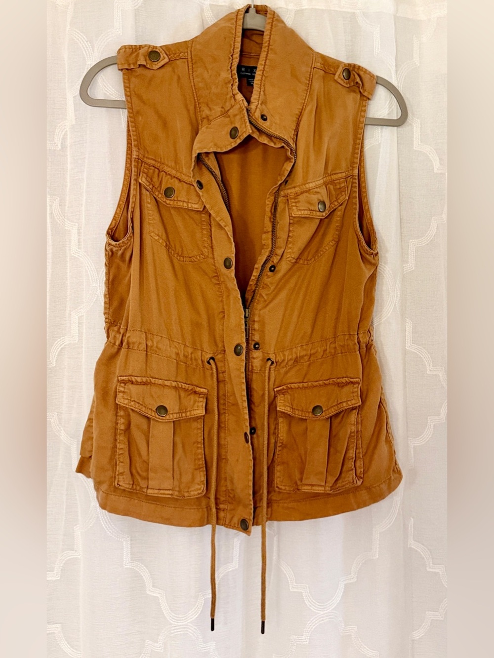 Trixxi Utility Cargo Vest Size Medium Camel Safari Military Style - Picture 4 of 10